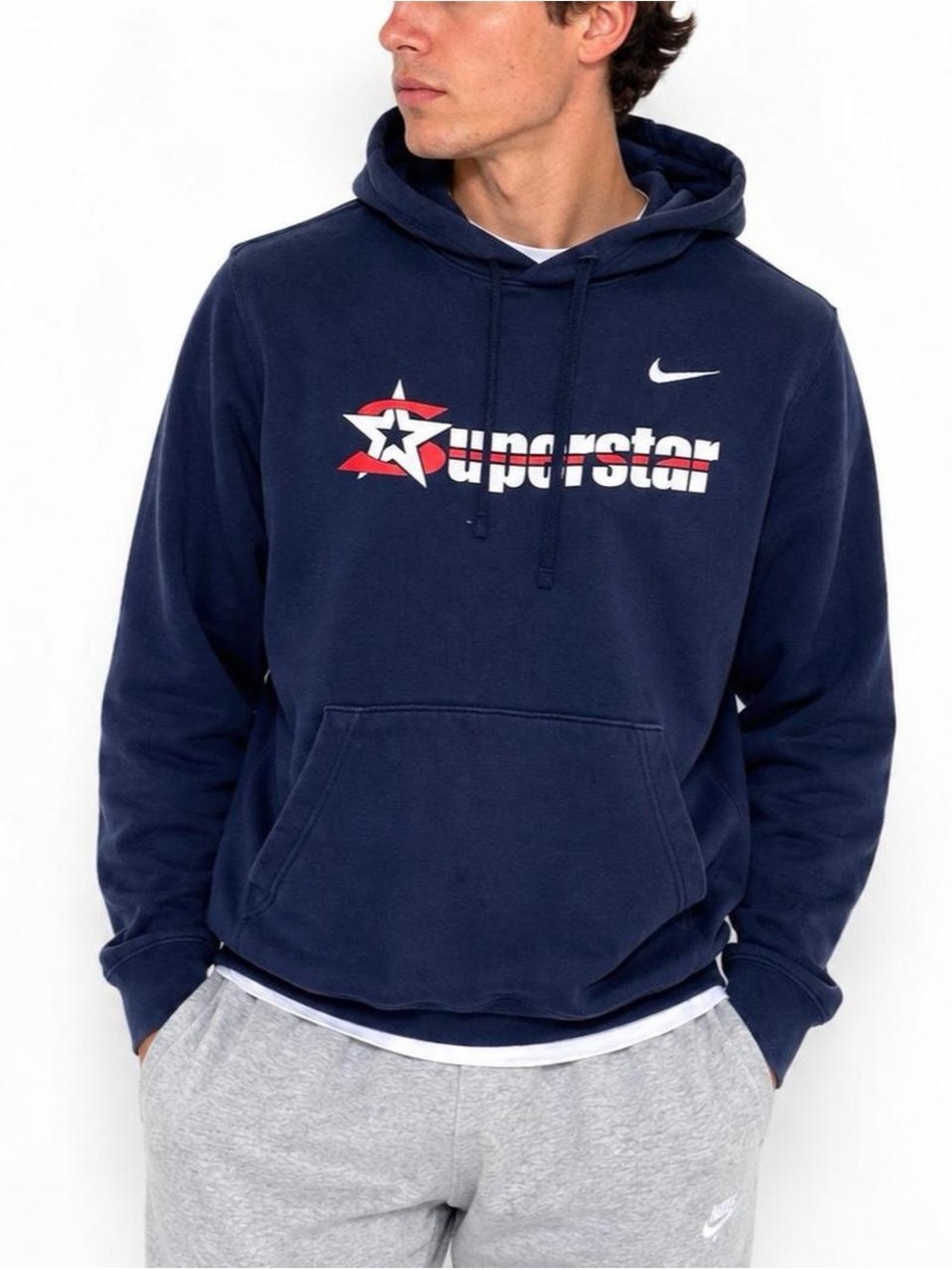 Nike Superstar Box Lacrosse Hoodie Men’s Small Navy Pullover